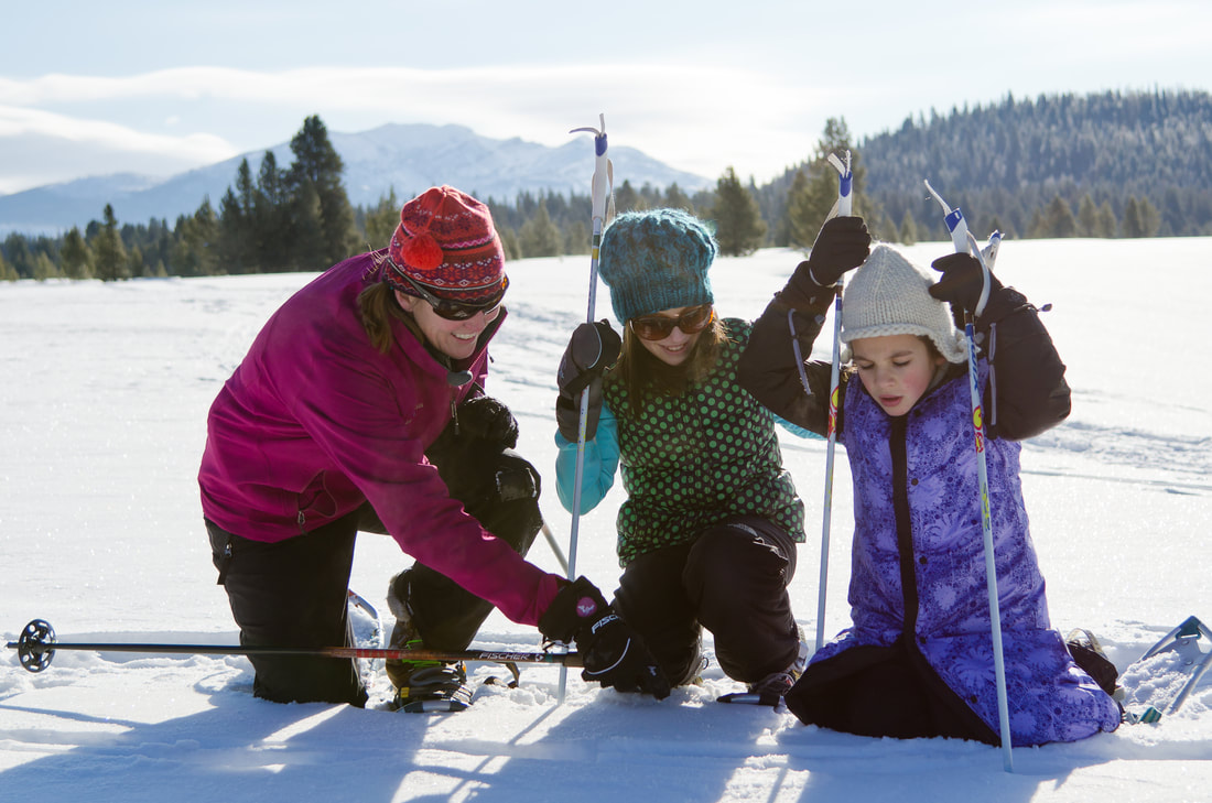 Snowshoeing with kids in Yellowstone